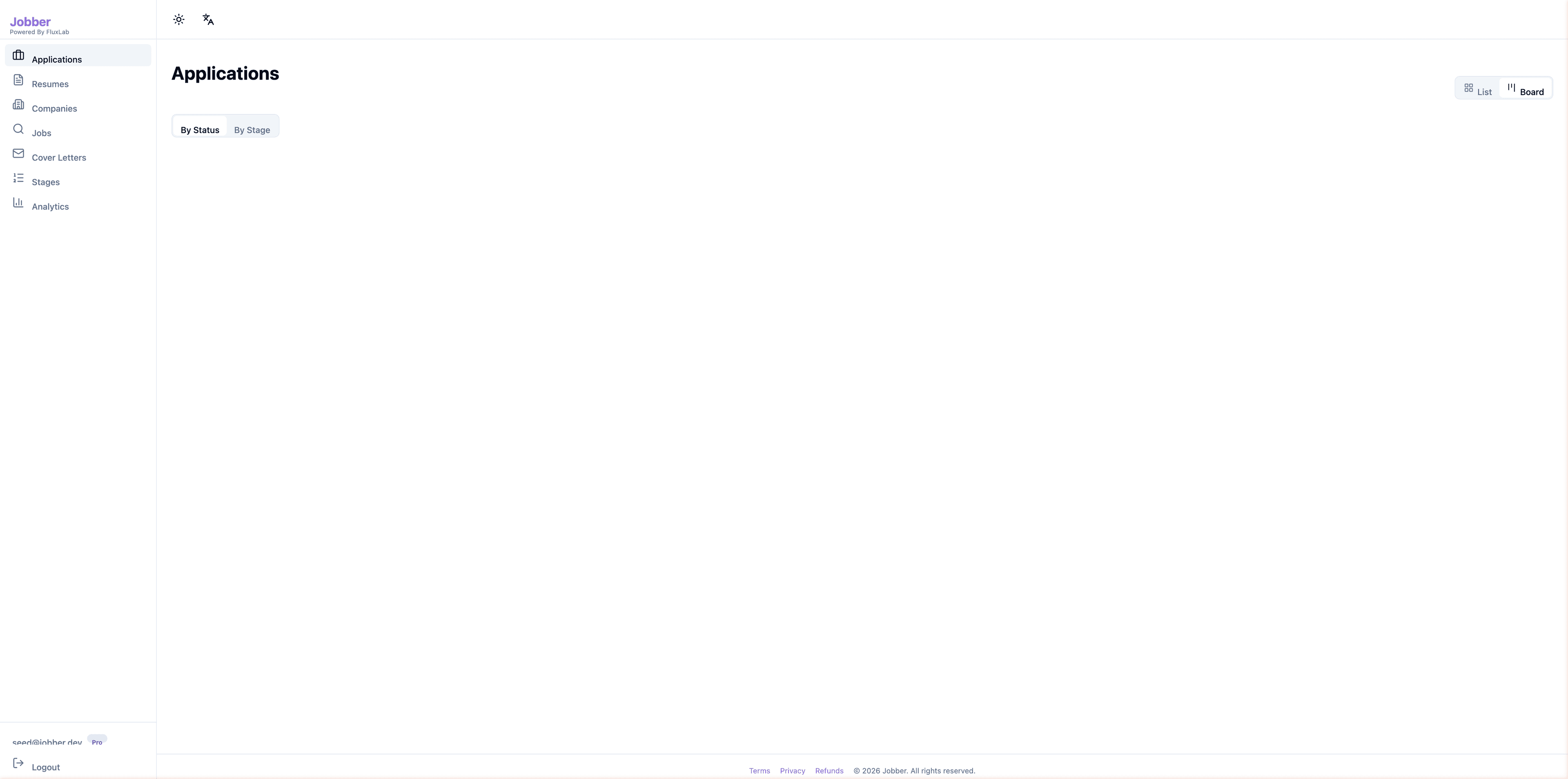 Application Tracking — Kanban Board