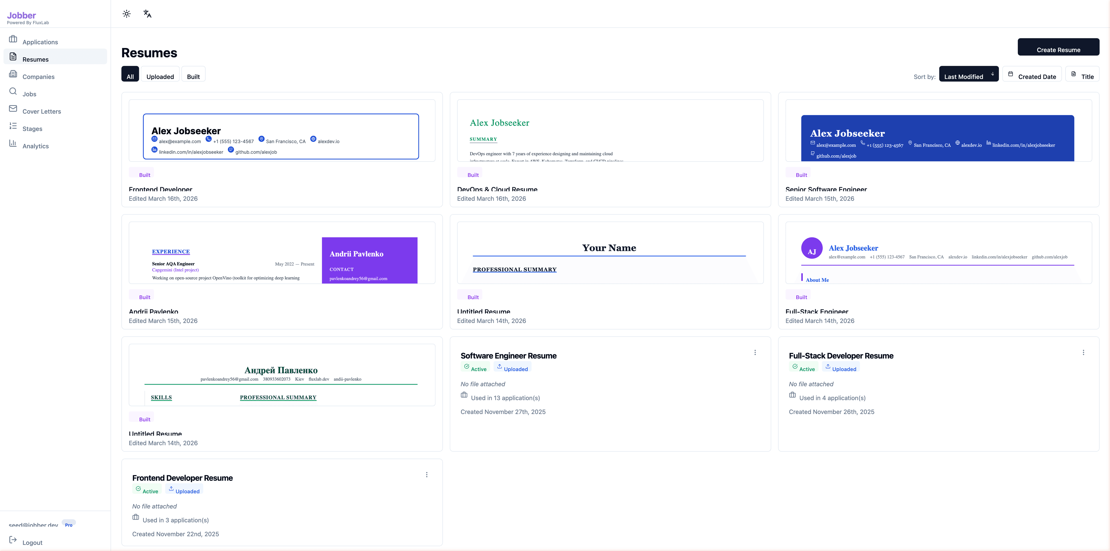 Resume Management & AI Builder