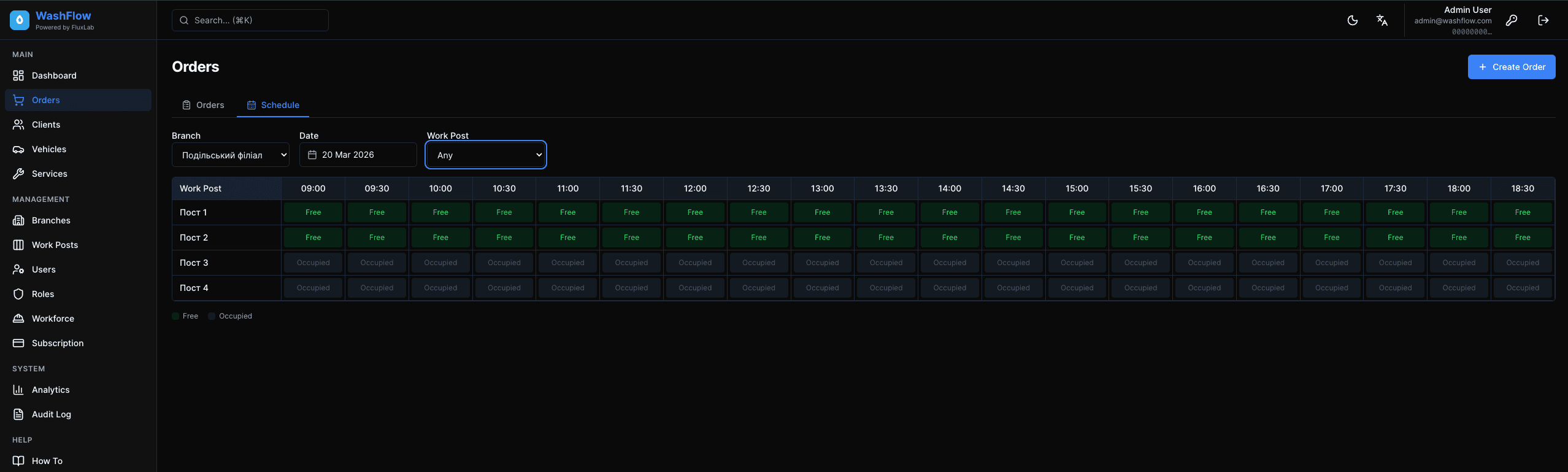 Замовлення — Розклад