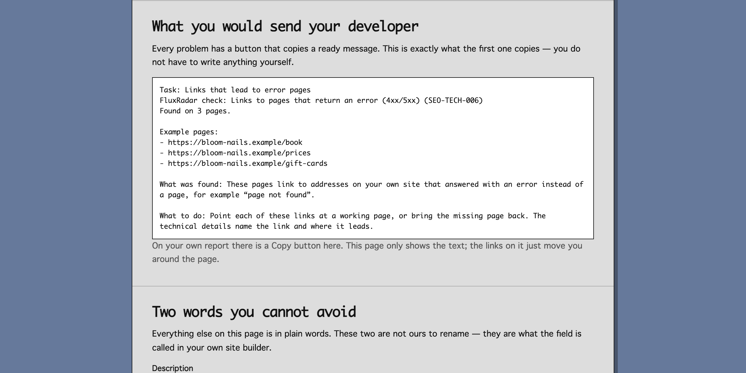 A Message for Your Developer